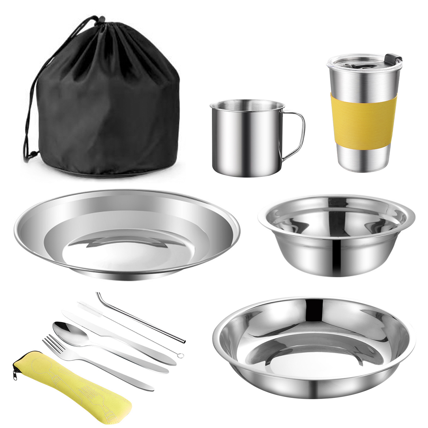 Stainless Steel Camping Tableware Kit 