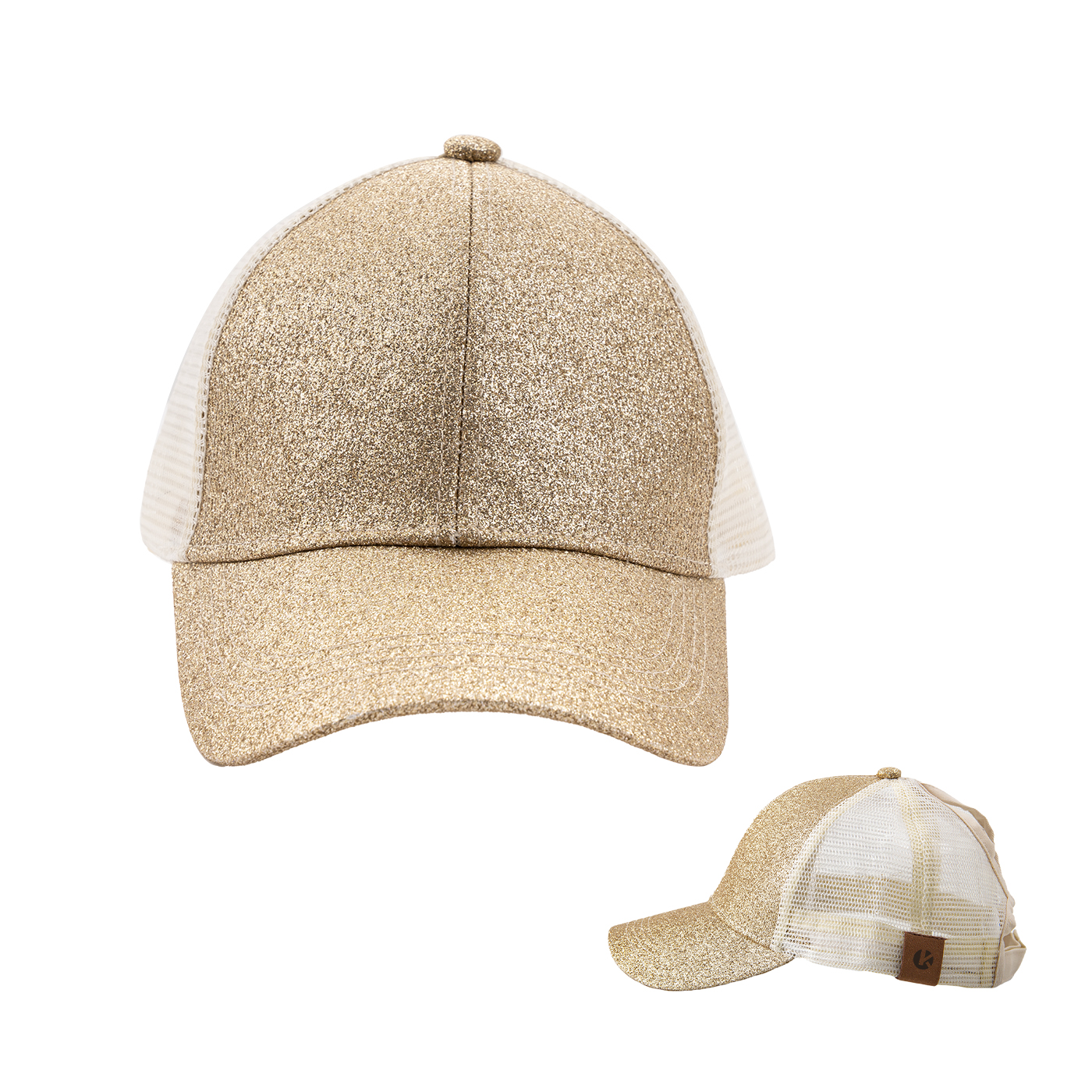 Adjustable Glitter Mesh Cap