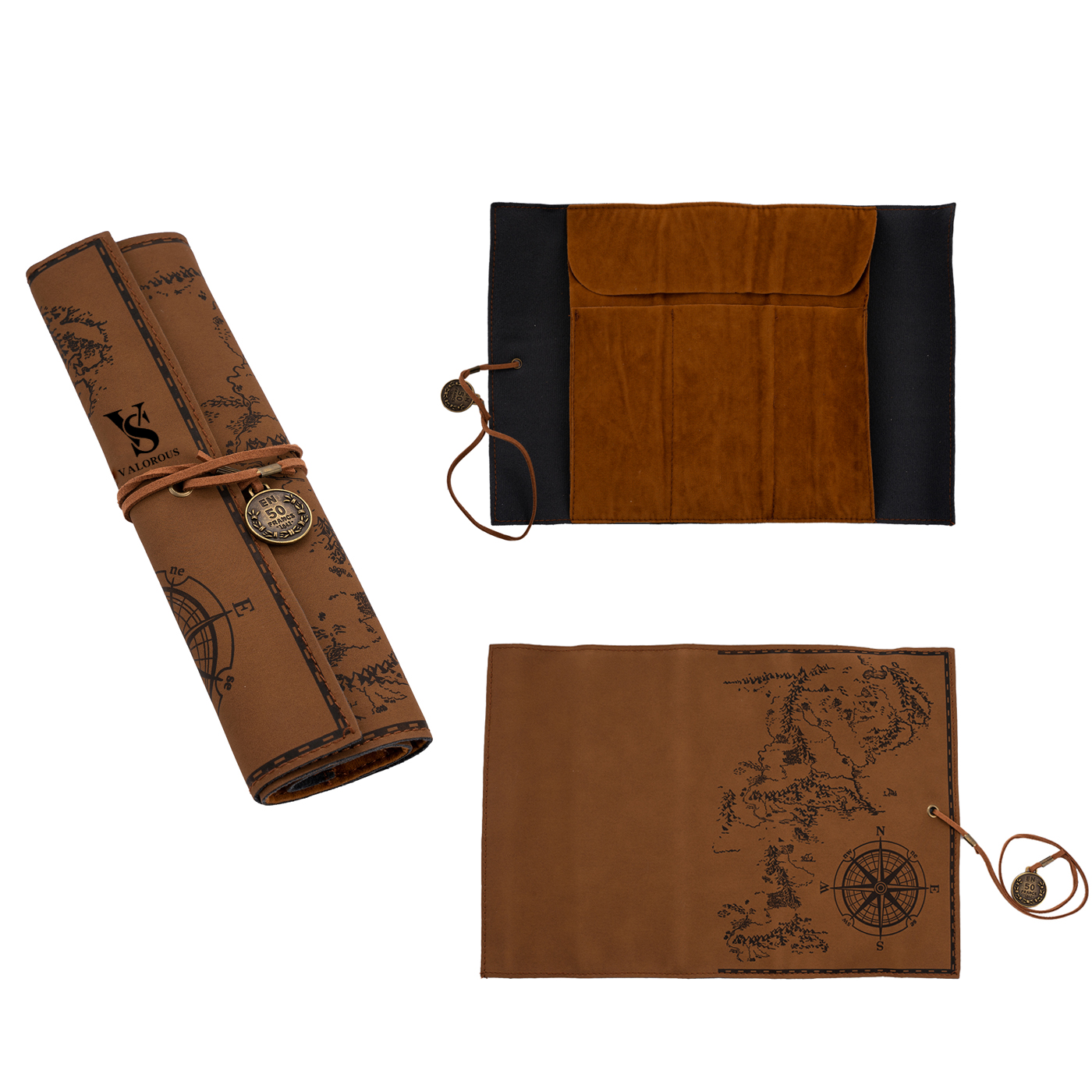 Leather Roll Up Pencil Cases 