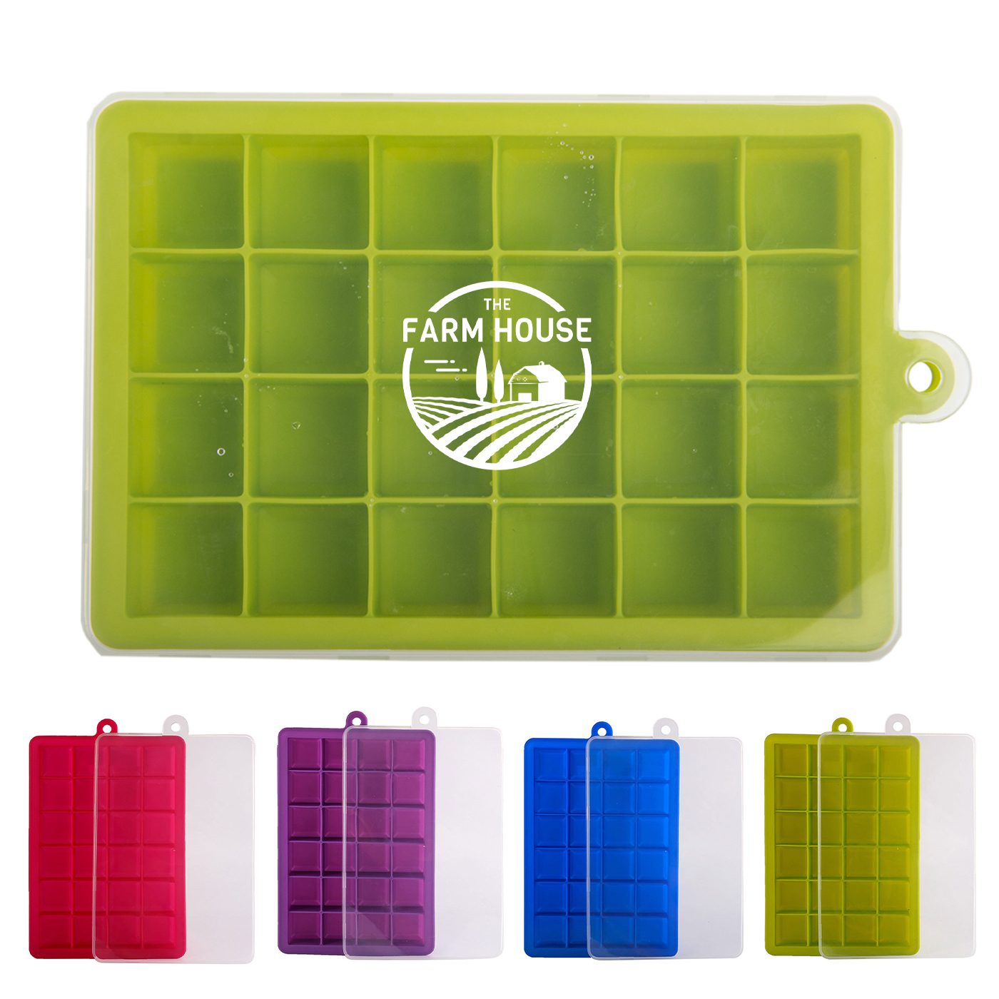 24 Silicone Ice Cube Tray With Lid