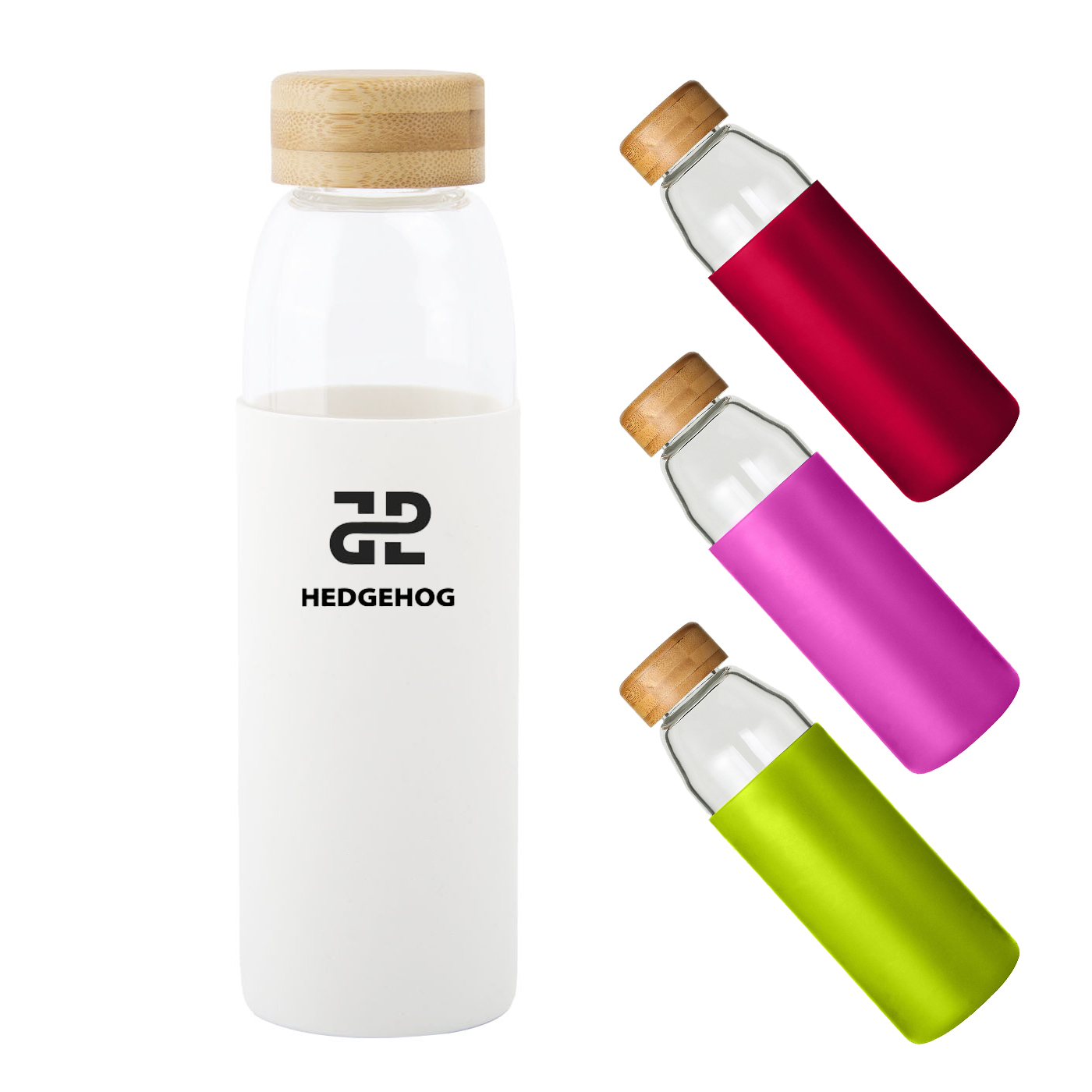 550ml Silicone Sleeve Glass Bottle With Bamboo Lid