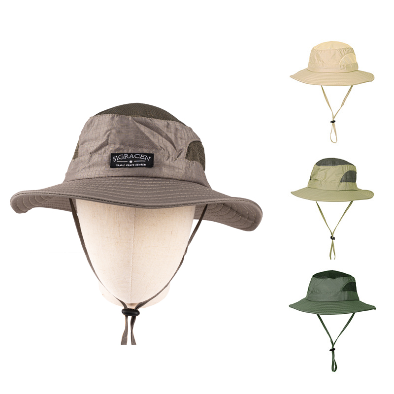 Fishing Draw String Mesh Boonie Hat 