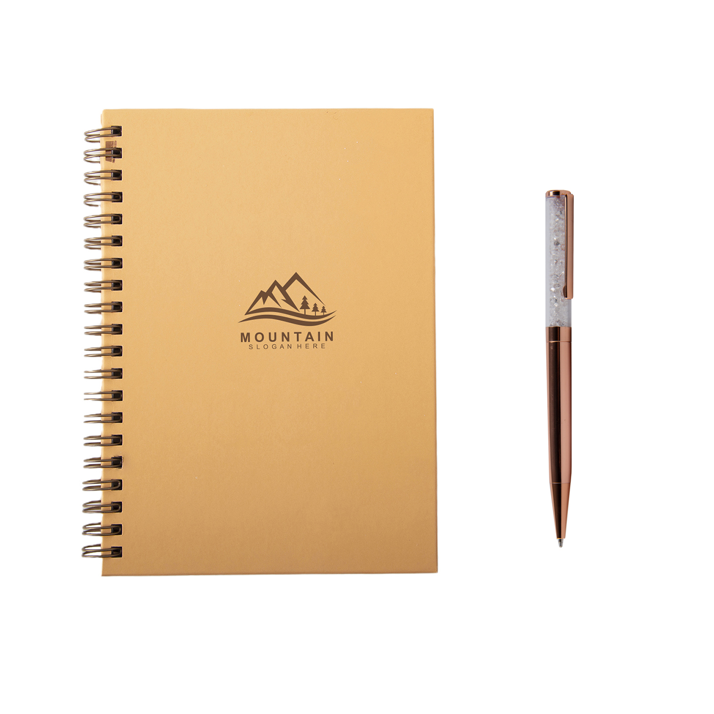 Hardcover Spiral Noteook With Ballpoint Pen