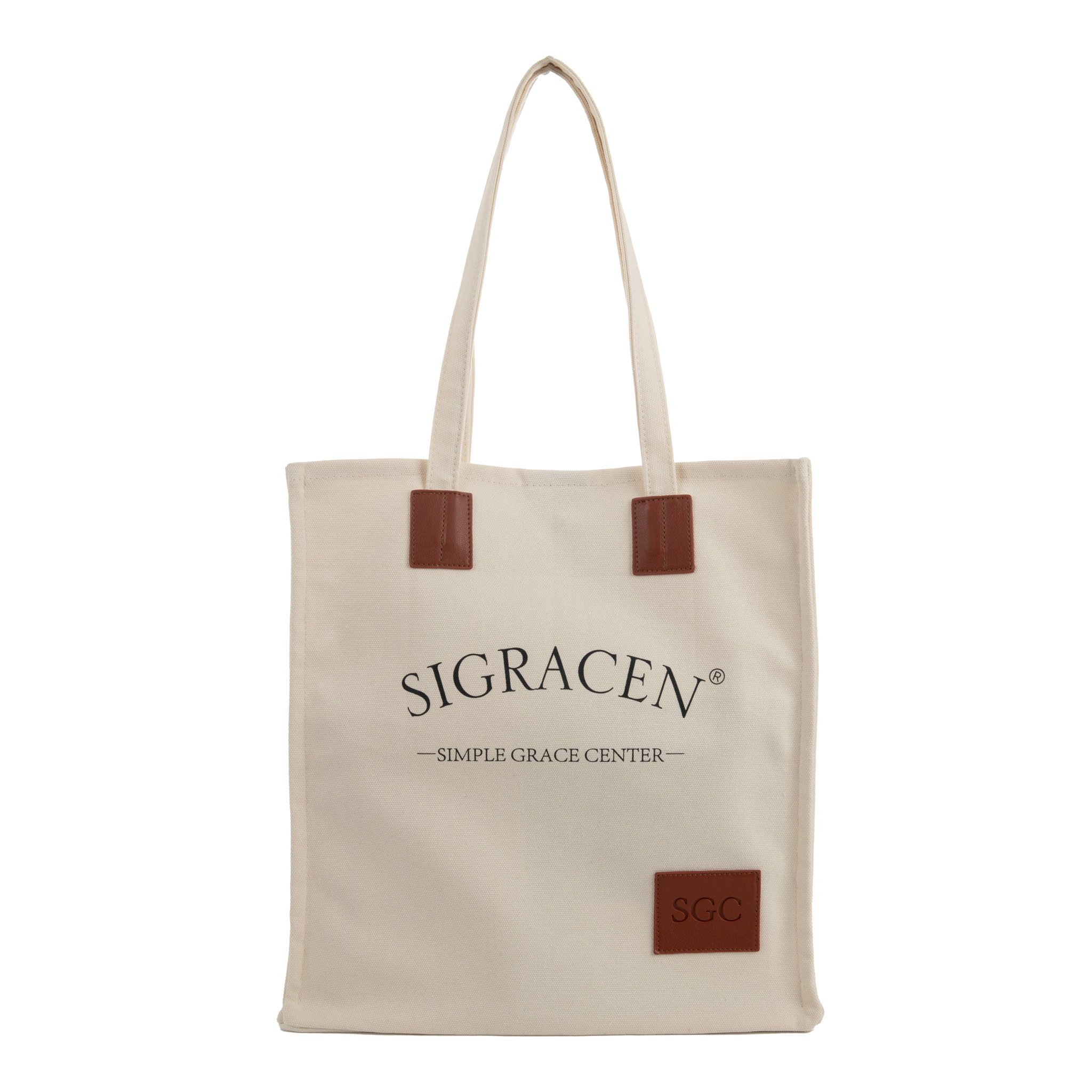 Custom Leather Patch Canvas Tote Bag