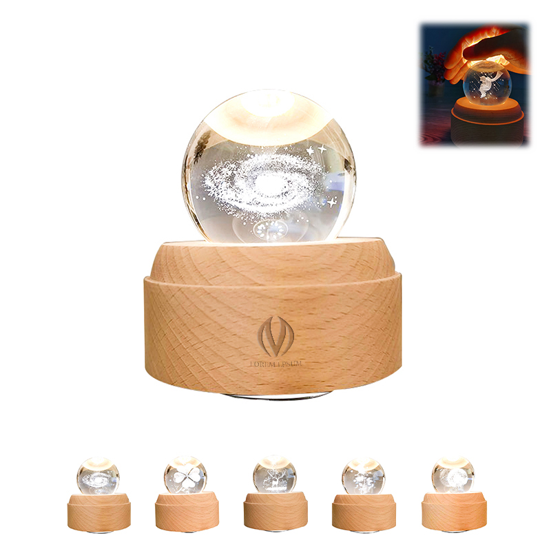 Crystal Ball Music Box with Projection LED Light