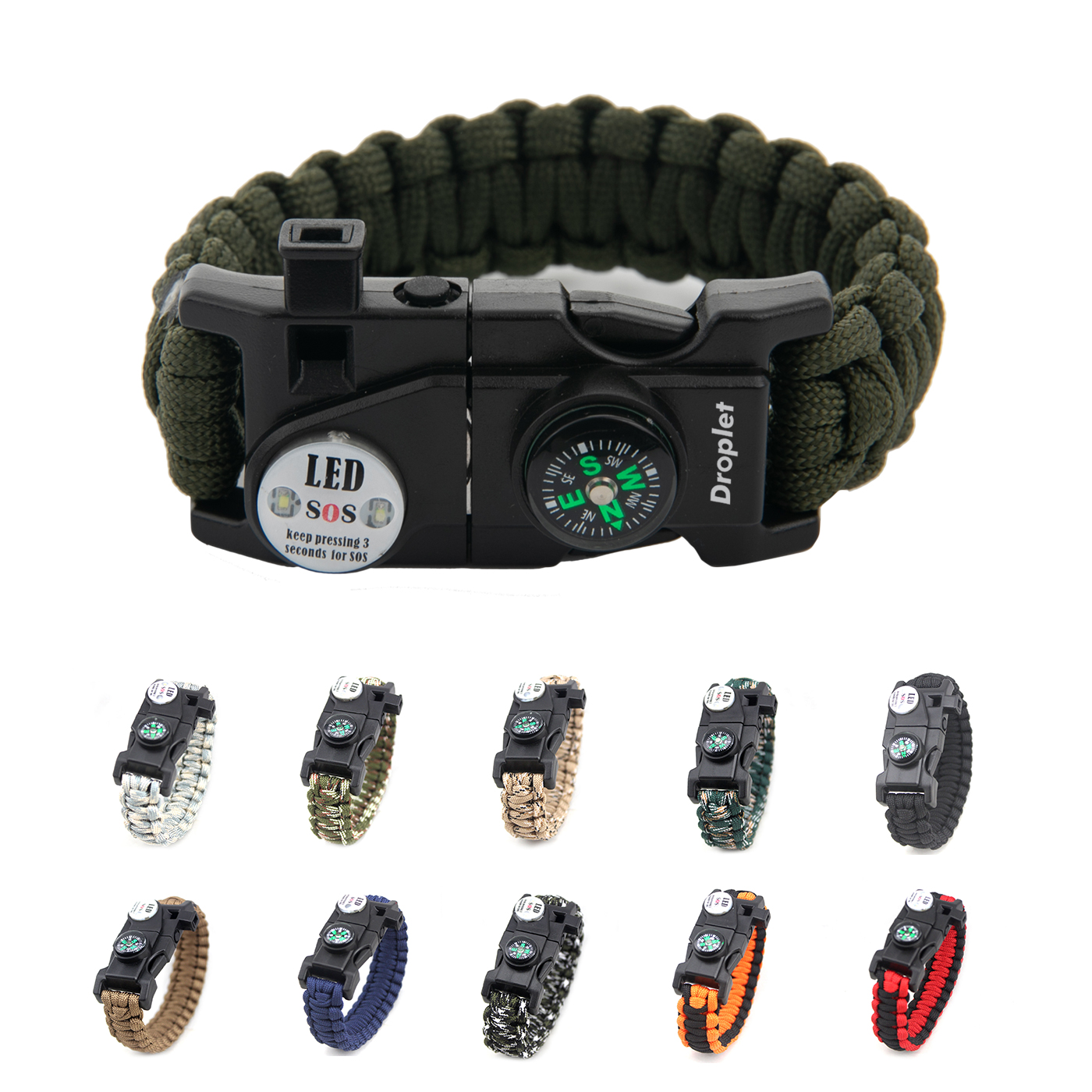 Adjustable Camping Paracord Survival Bracelet