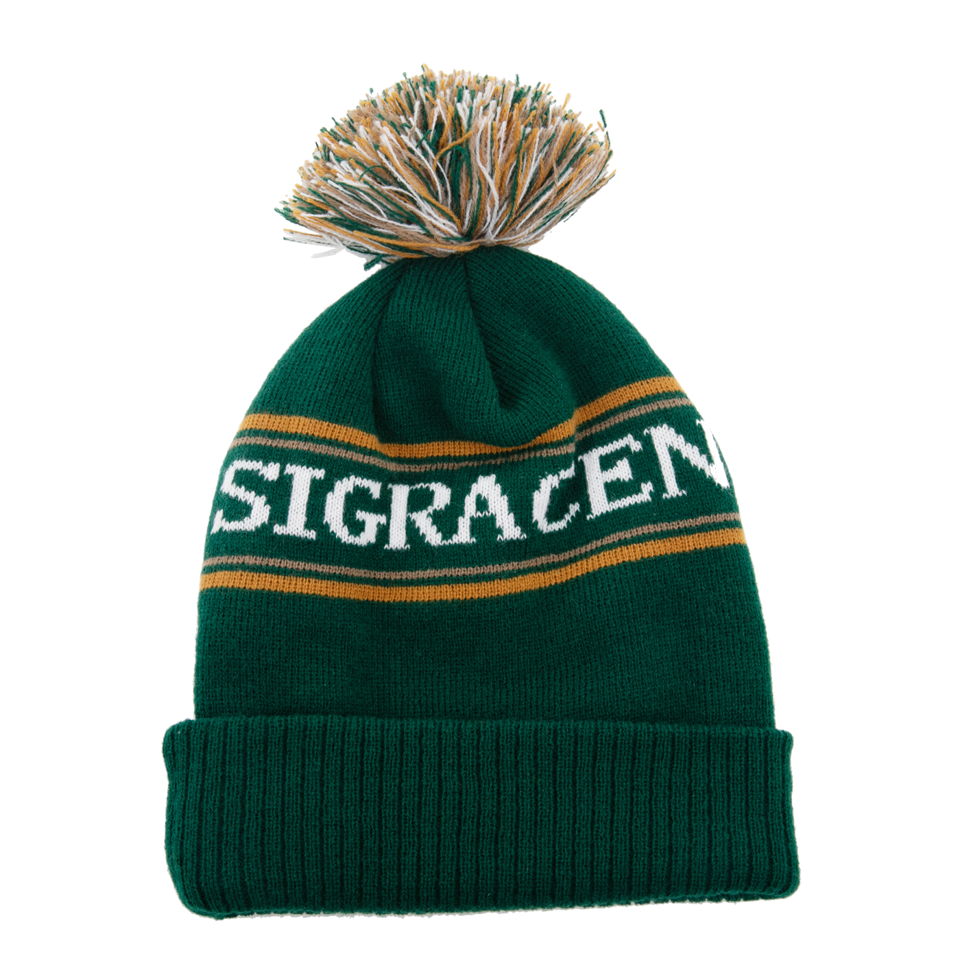 Cuff Knit Bobble Hat With Pom