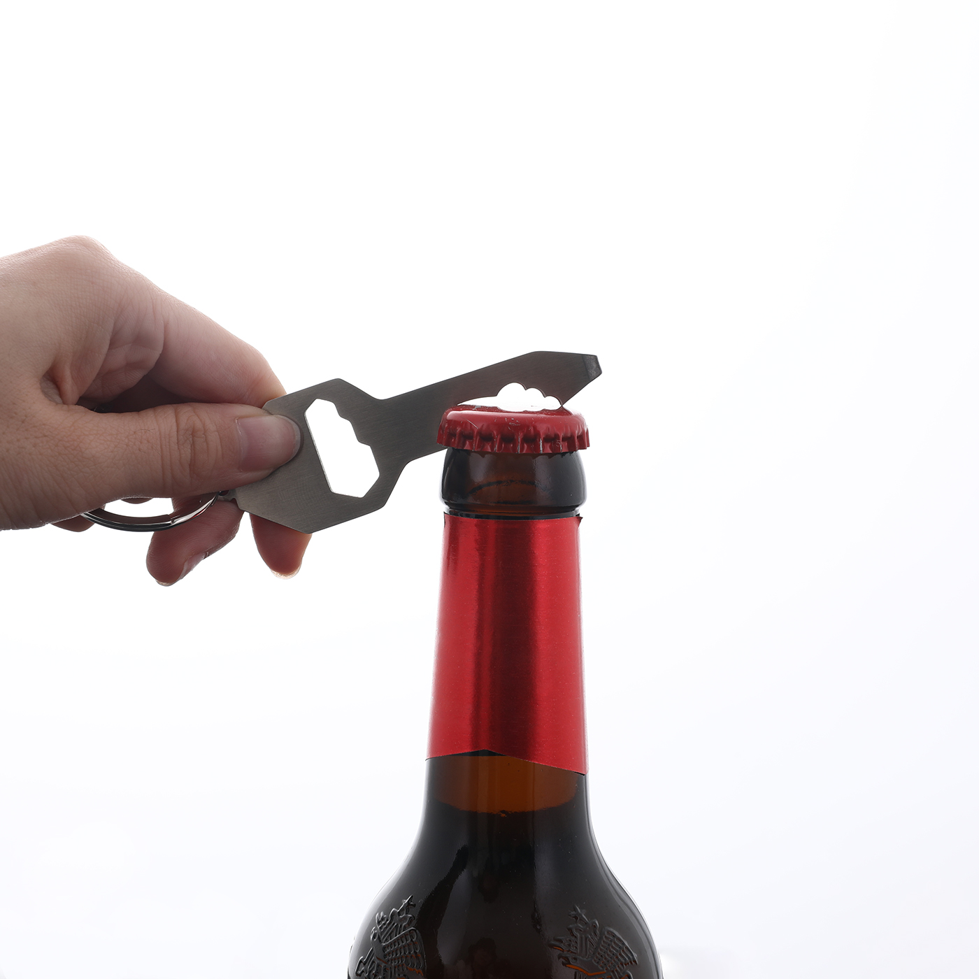 Metal Wrench Bottle Opener Keychain 