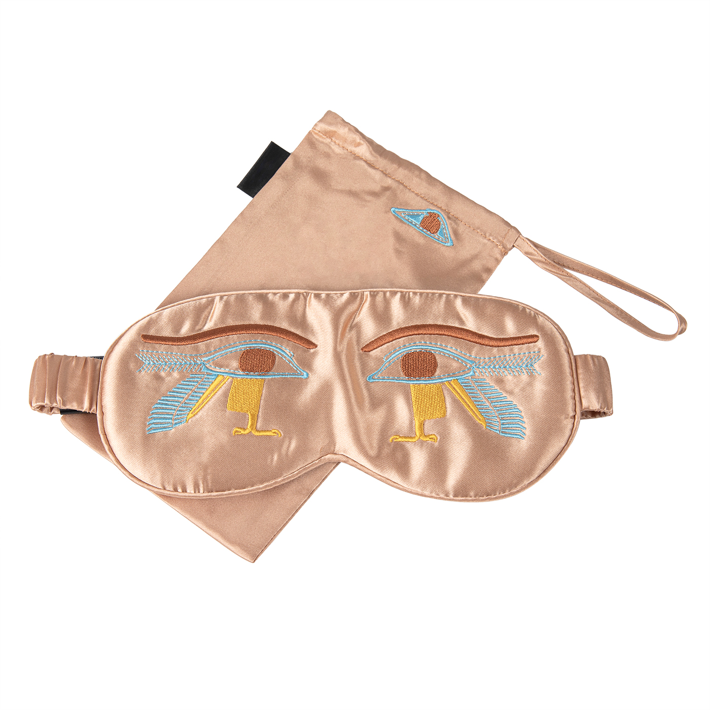 Embroidered Eye Cover With Portable Pouch