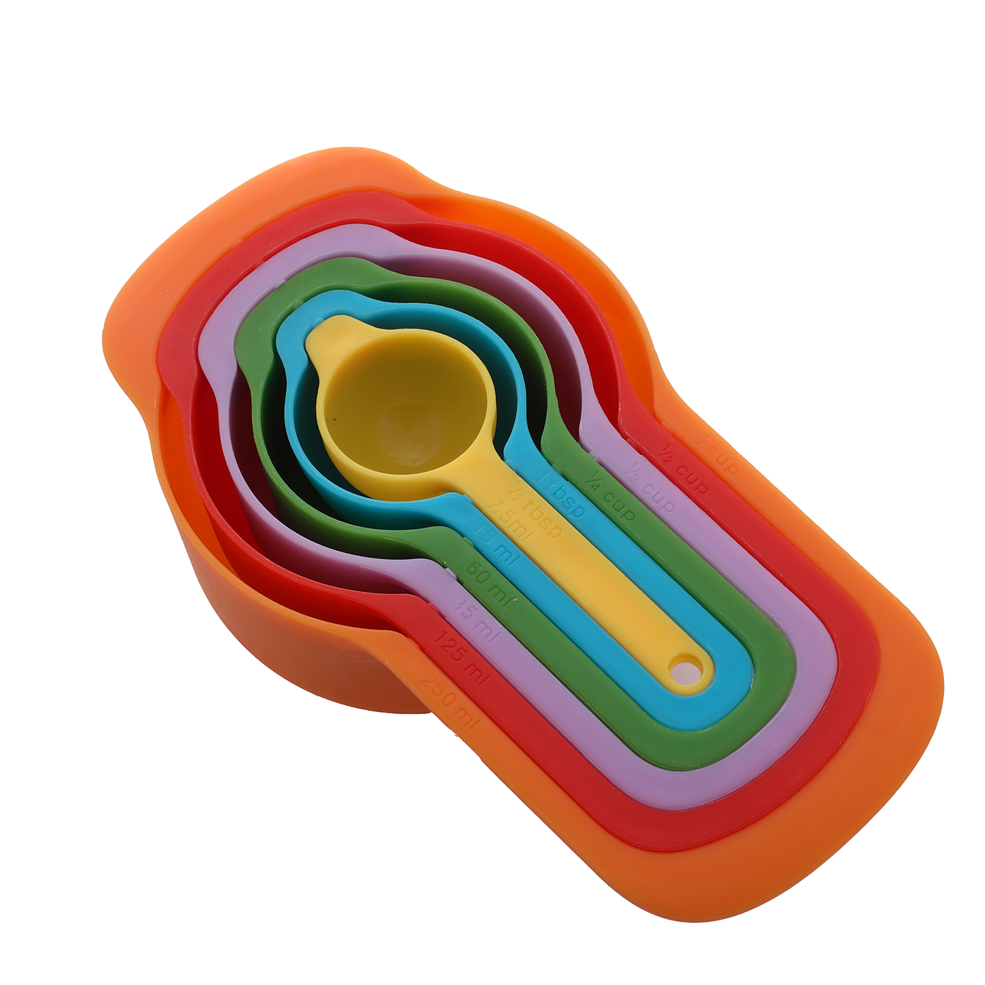 6Pcs Plastic Measuring Cups Spoons Set