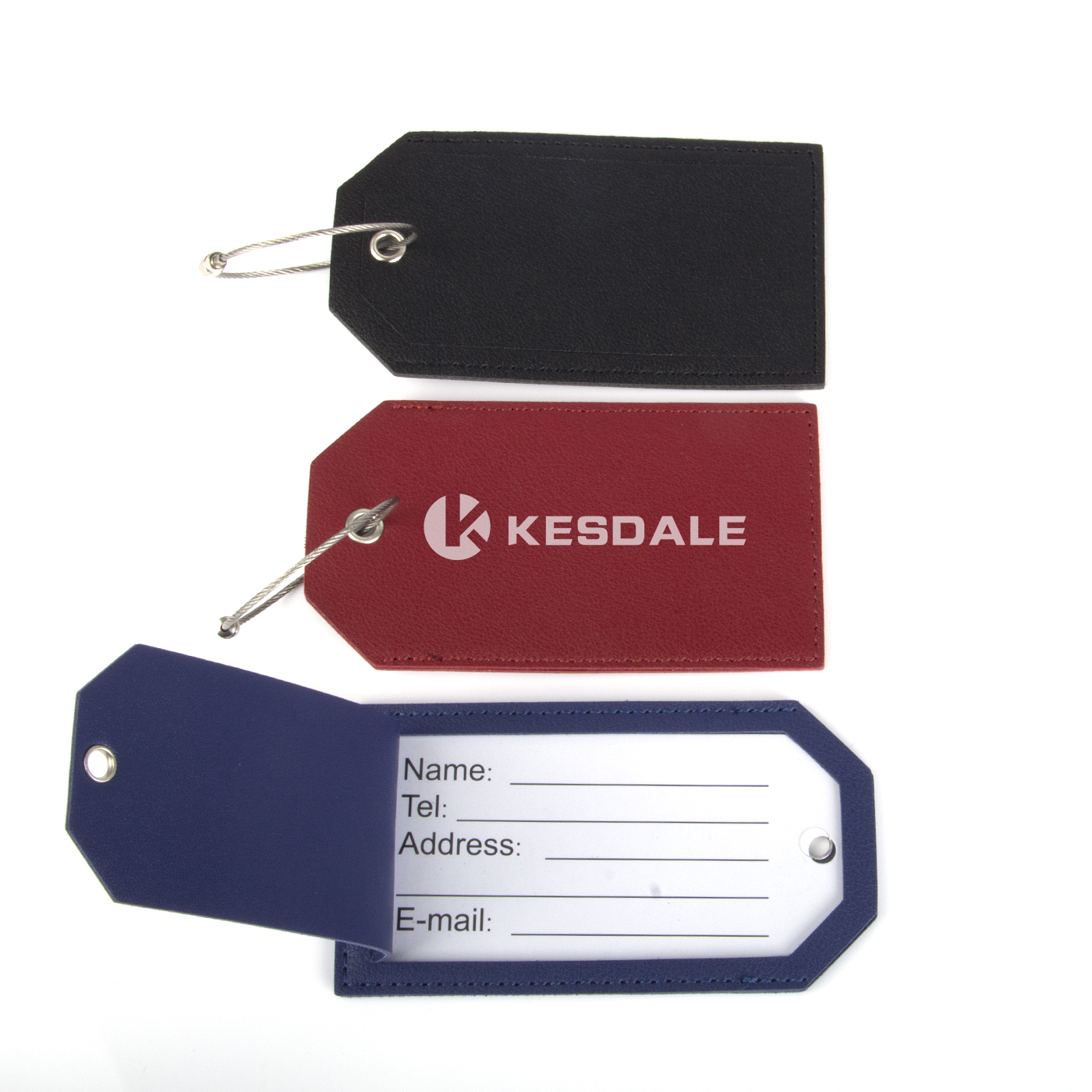 PU Leather Travel Luggage Tag with Privacy Shield