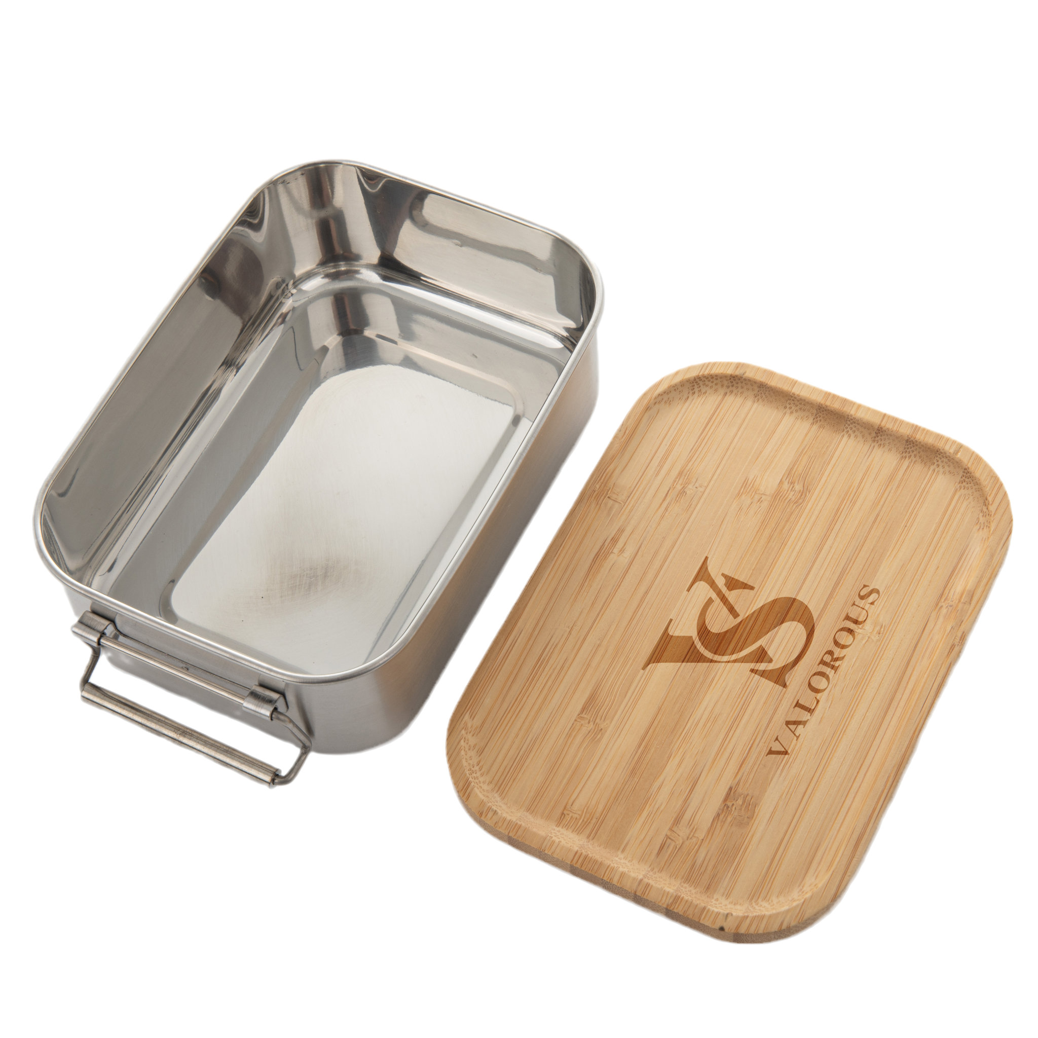 Custom Stainless Steel Lunch Box With Bamboo Lid 