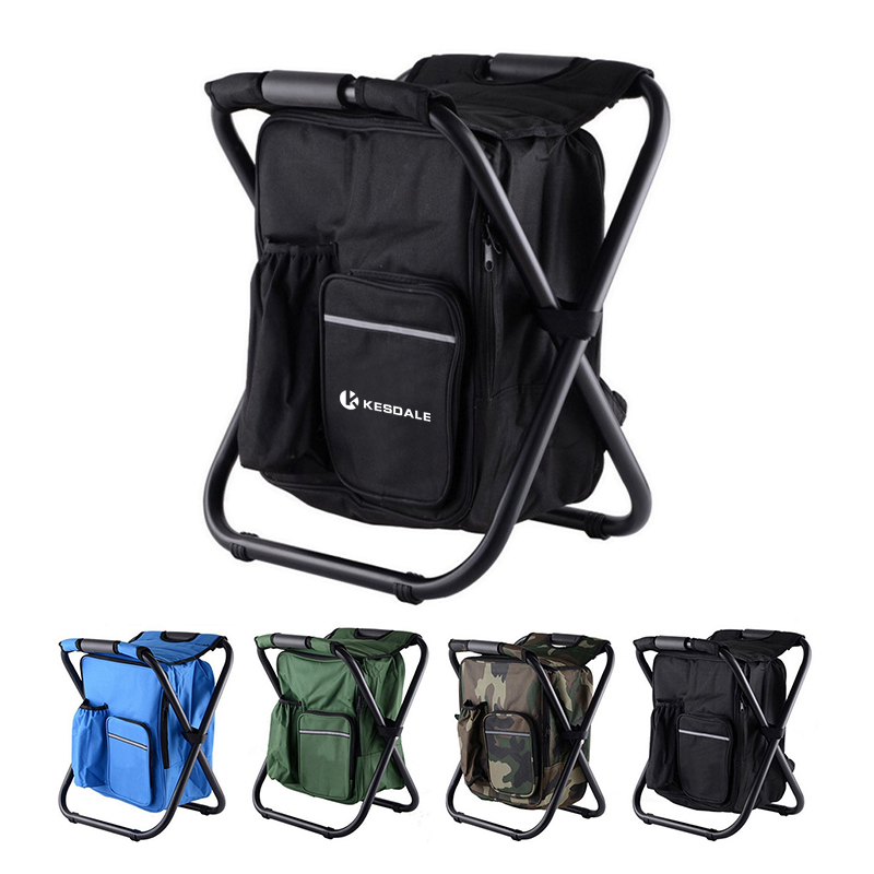 Folding Backpack Stool With Cooler Compartment