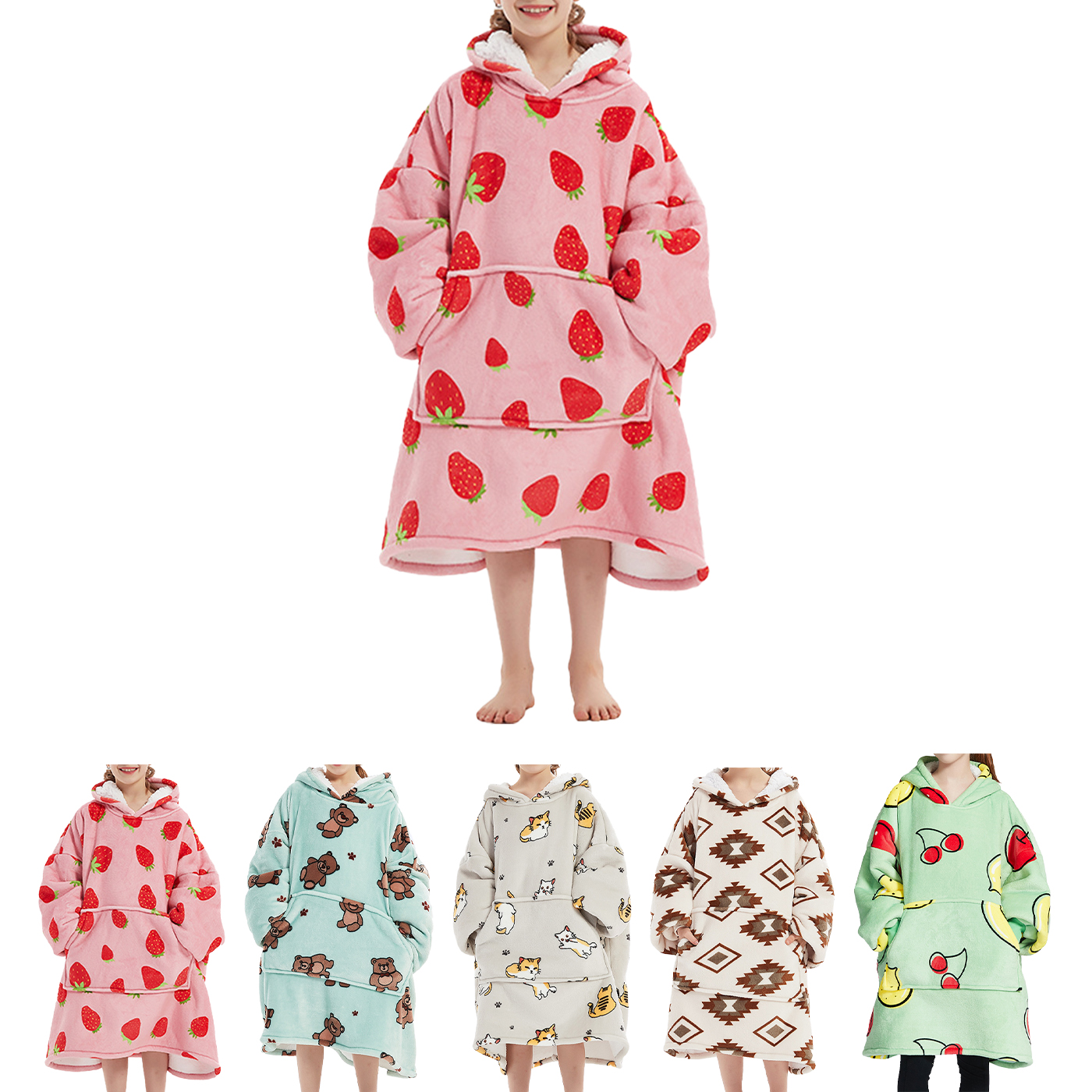 Kids' Wearable Blanket Hoodie