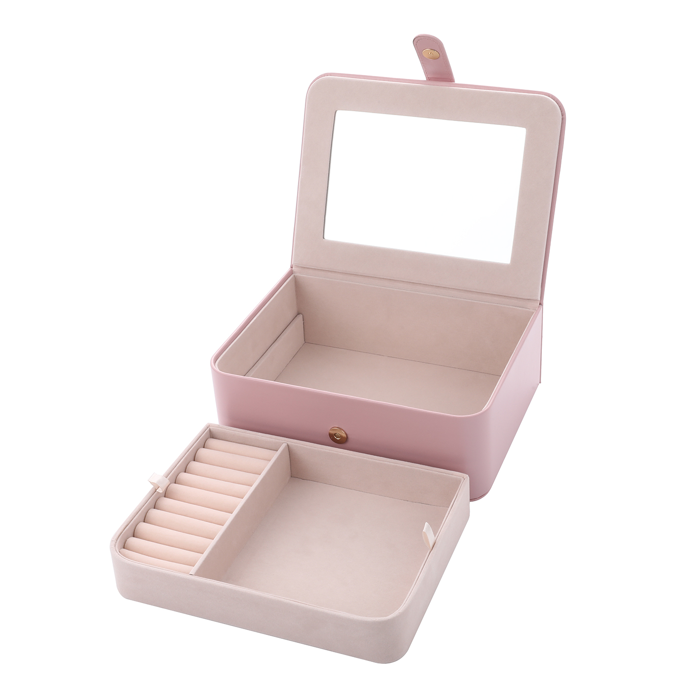 Durable PU Jewelry Box With Mirror