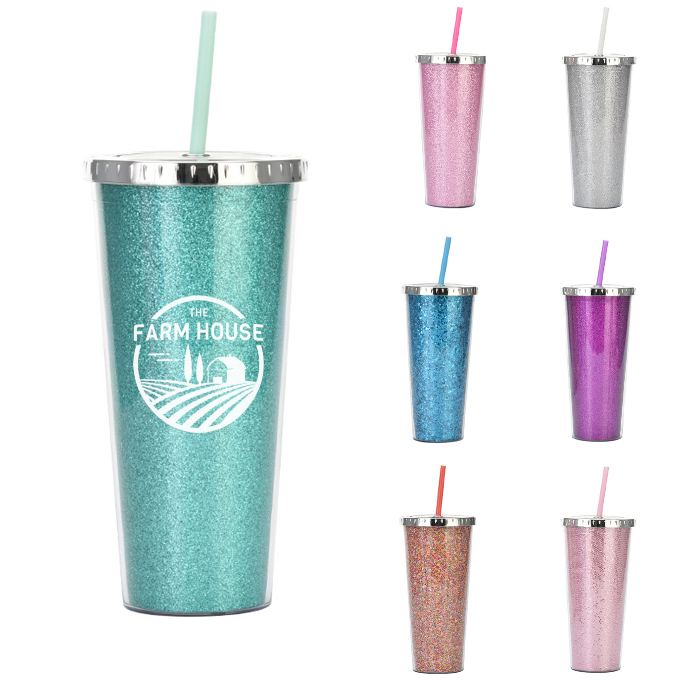 700ml Double Walled Glitter Tumbler