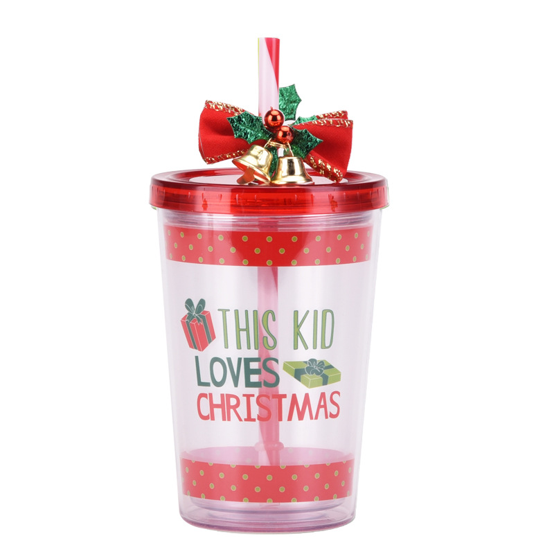300ml Christmas Double Layer Plastic Tumbler