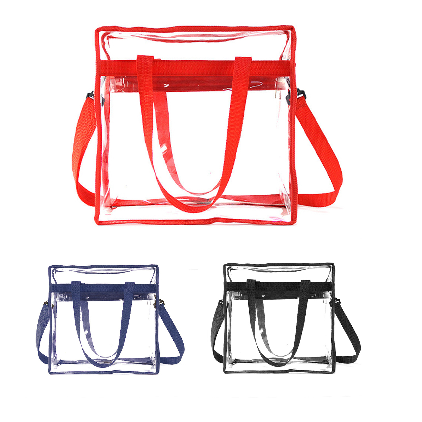 Clear Portable Zippered Tote Bag 
