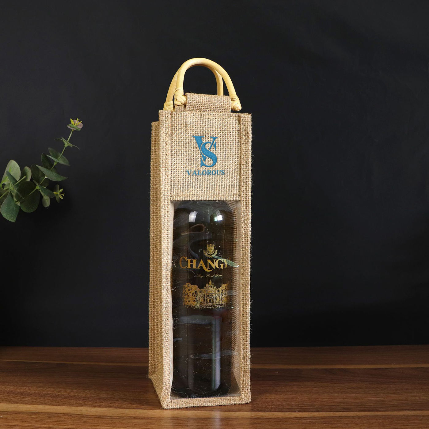 Portable Jute Wine Bottle Tote 