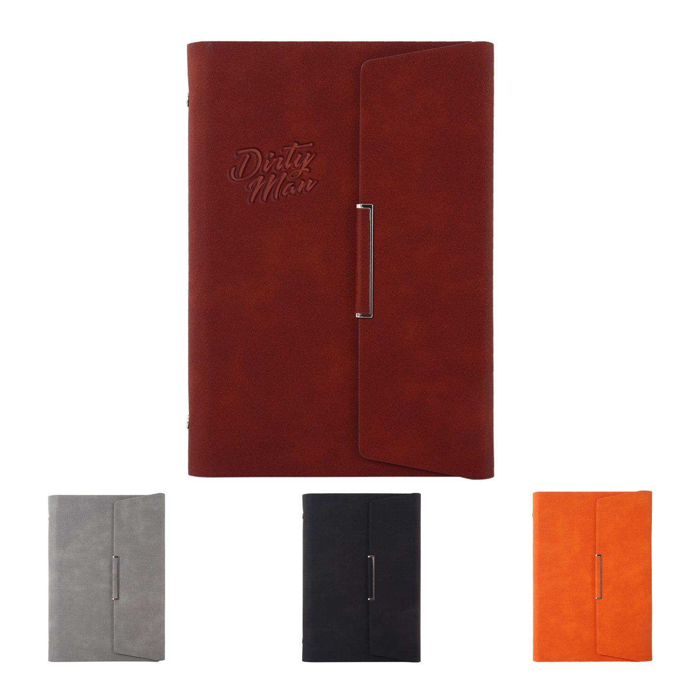 A5 Leather Tri Fold Loose Leaf Notebook