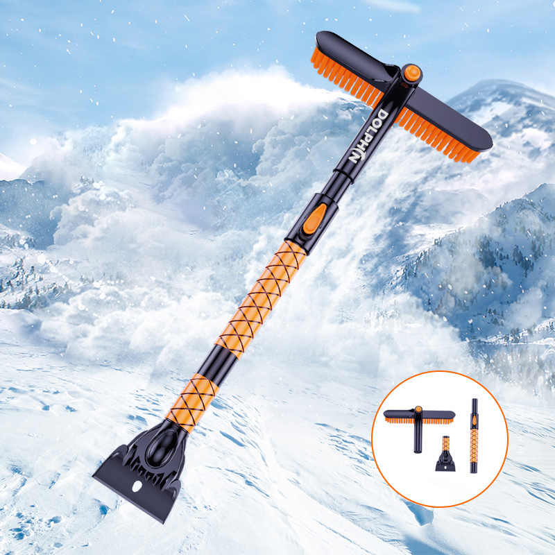 Extendable Snow Brush With Rotary