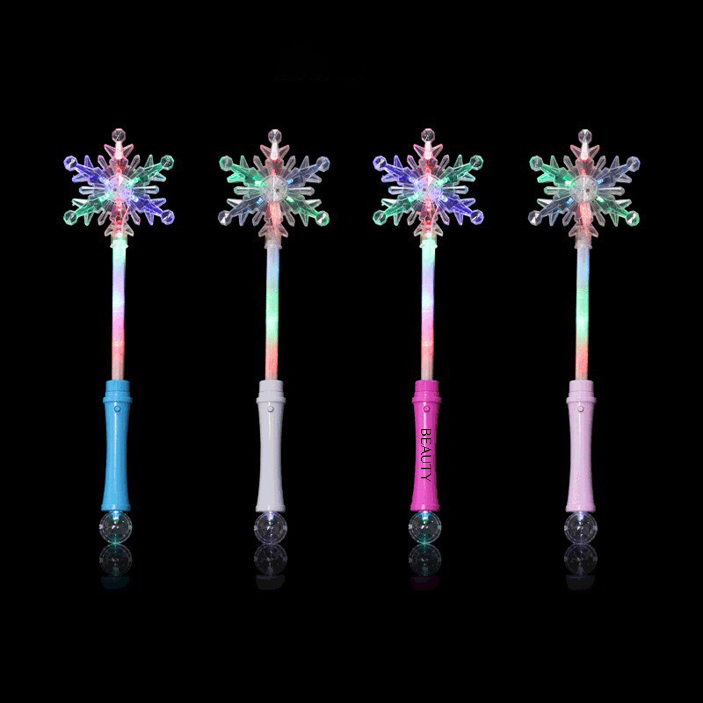 LED Snowflake Wand With Light-Up Handle