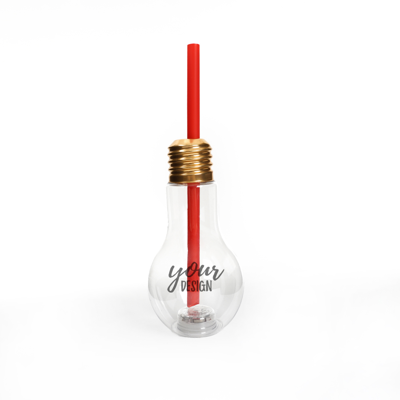 400ml  Light Bulb Cup With Straw