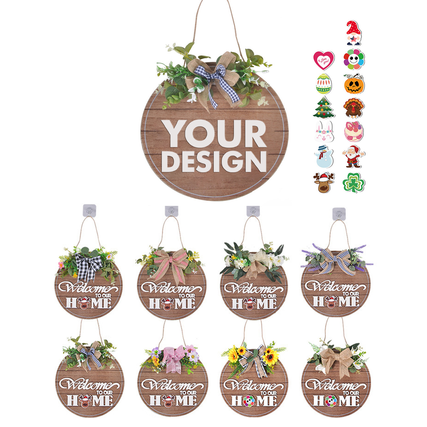 Wall Hanging Round Wood Wreaths