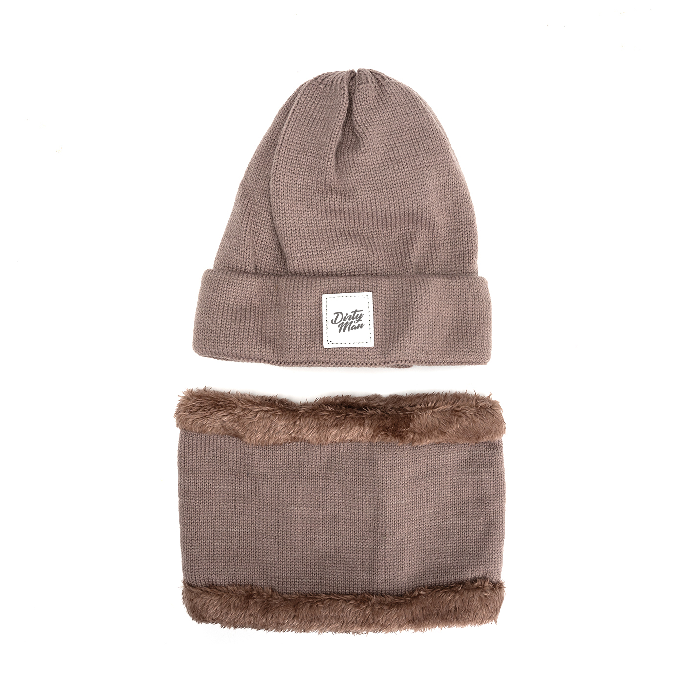 Knitted Winter Beanie Cap And Neck Warmer 