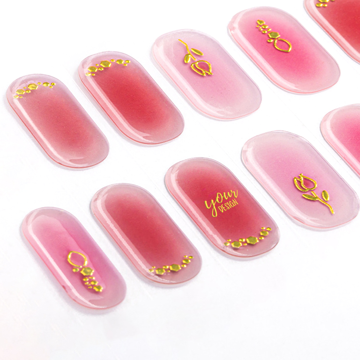 Custom 16-Finger Gel Nail Stickers