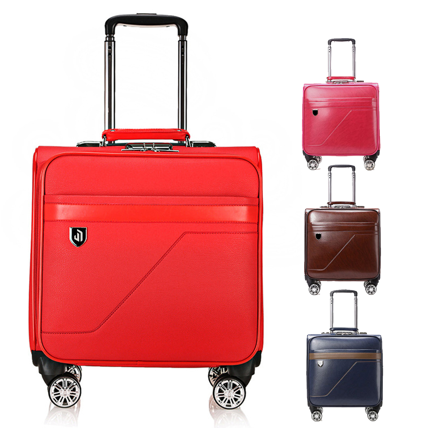 PU Leather Wheeled Business Suitcase
