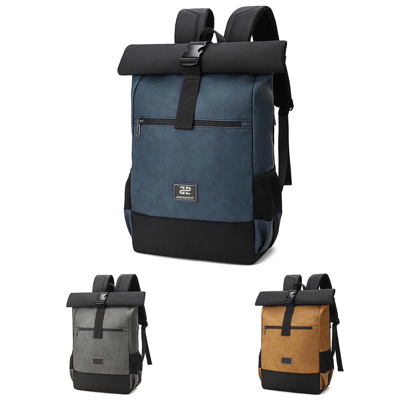 Roll Top Zipper Backpack 