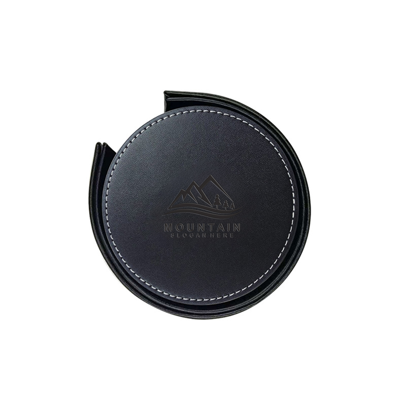 Custom PU Leather Coasters Set 