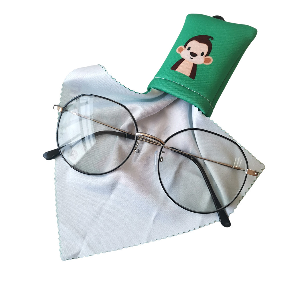 Eye Glasses Cleaning Cloth With Pouch Carabiner