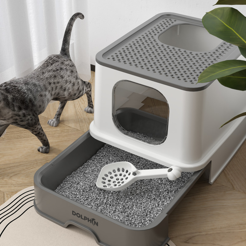 Foldable Plastic Cat Litter Box 