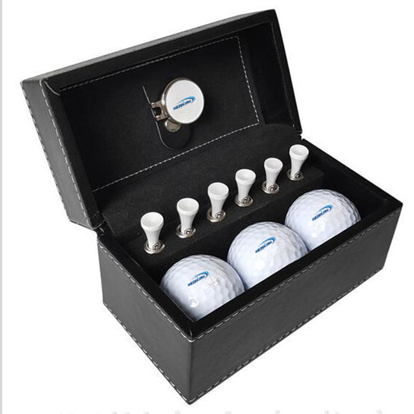 Golf Ball Gift Set With PU Leather Box