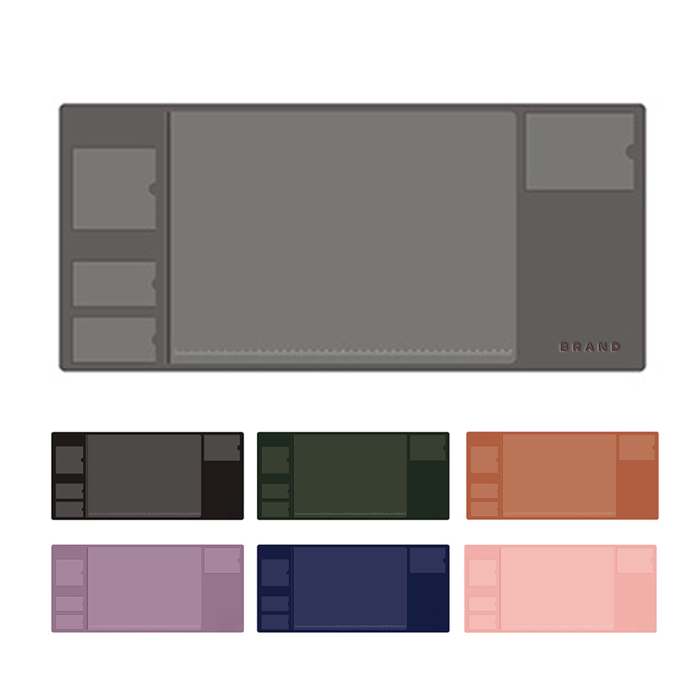 Promotional PU Leather Desk Pad With Storage Pockets