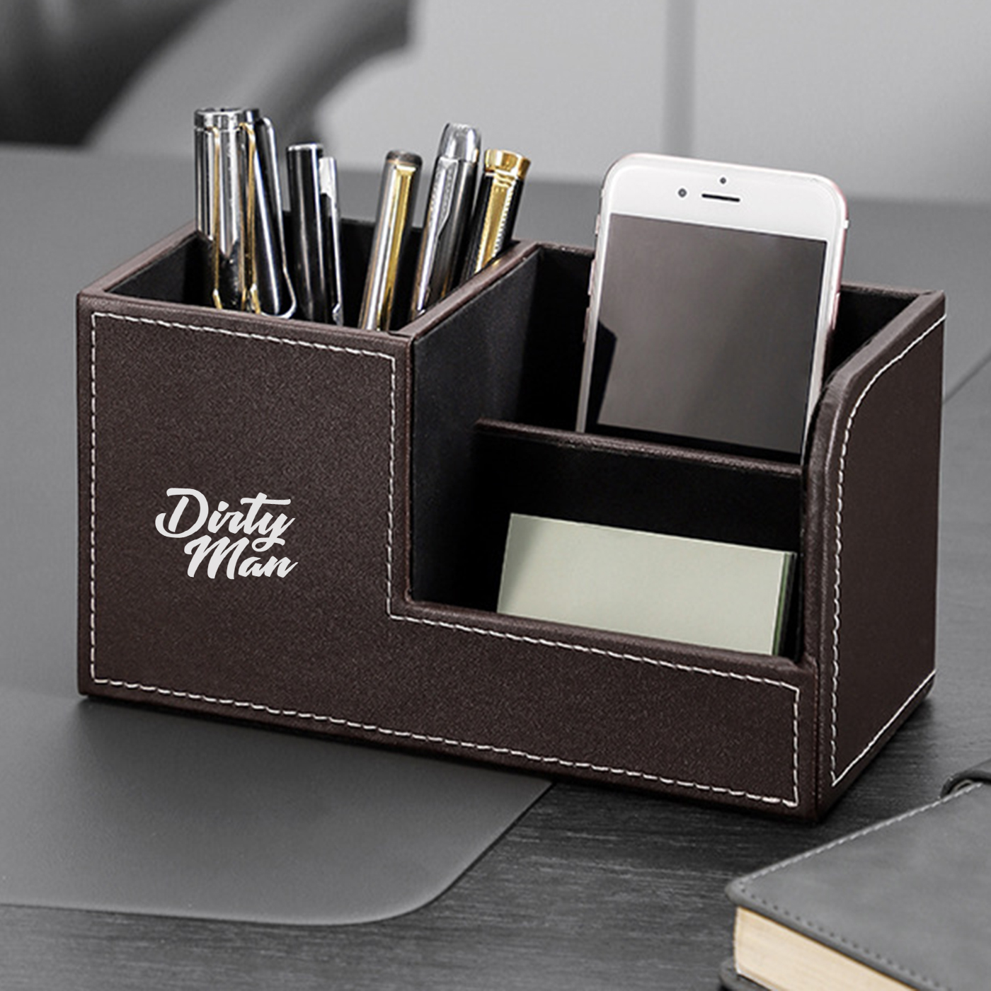 Leather Desktop Pen Holder
