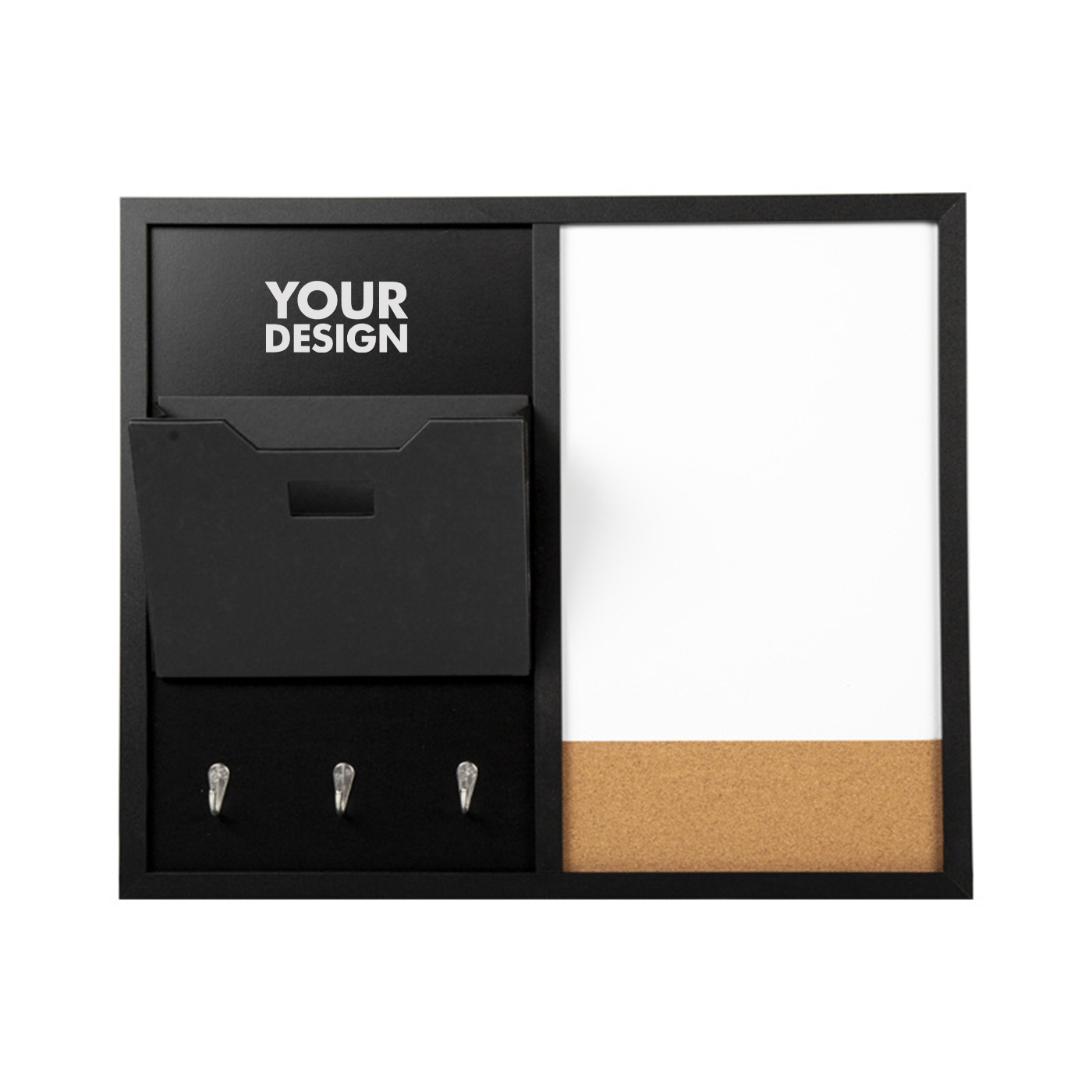 Wall Mounted Cork Board Organizer