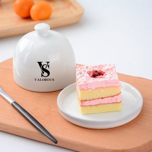 White Porcelain Cake Stand With Dome