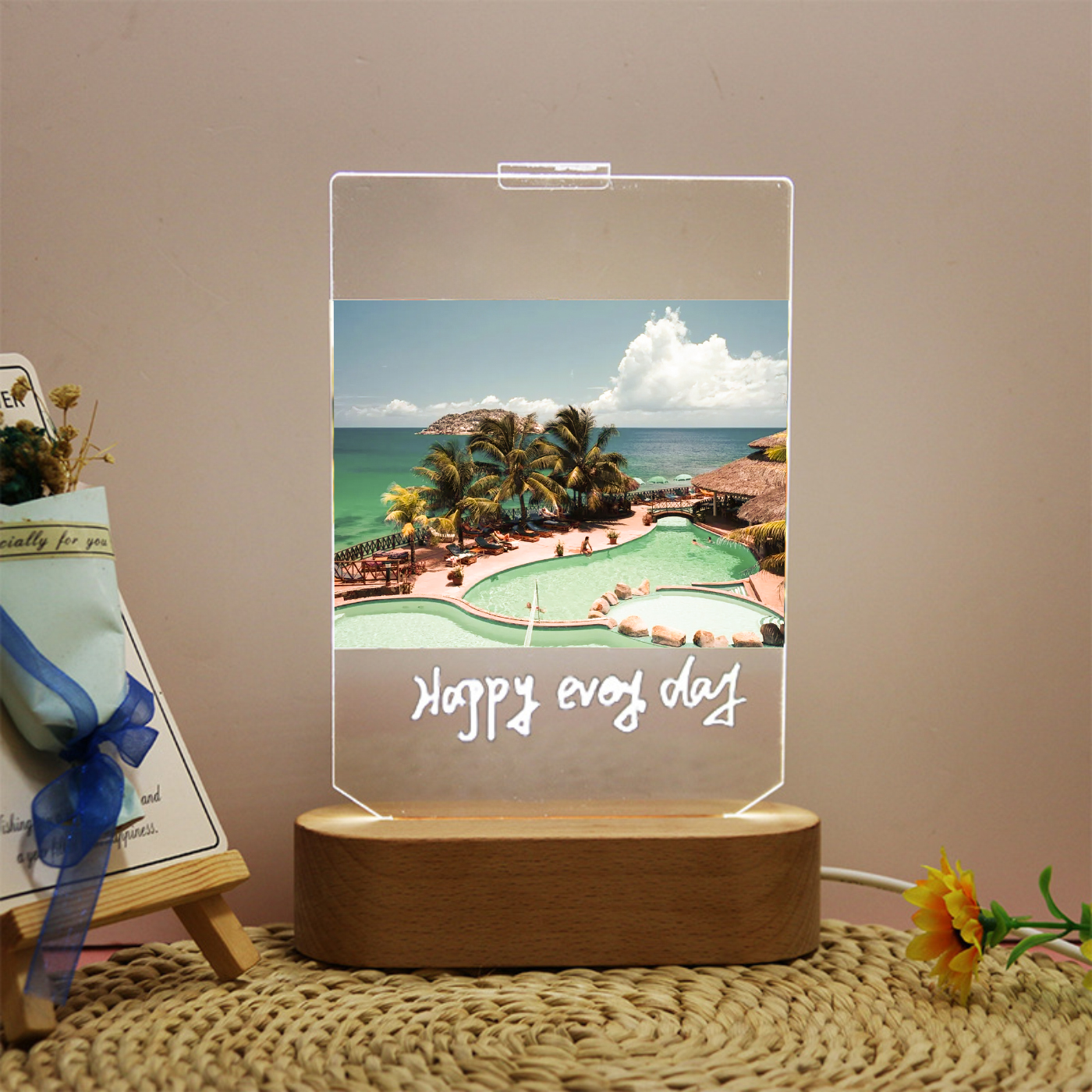 Clear Acrylic Note Board With Light