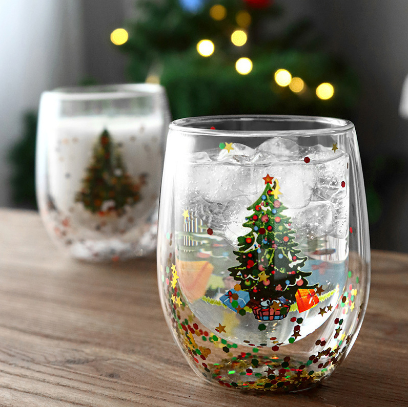 Personalized Glass Christmas Mug