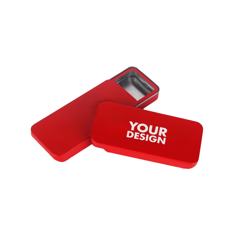 Slide Top Tin Box Containers