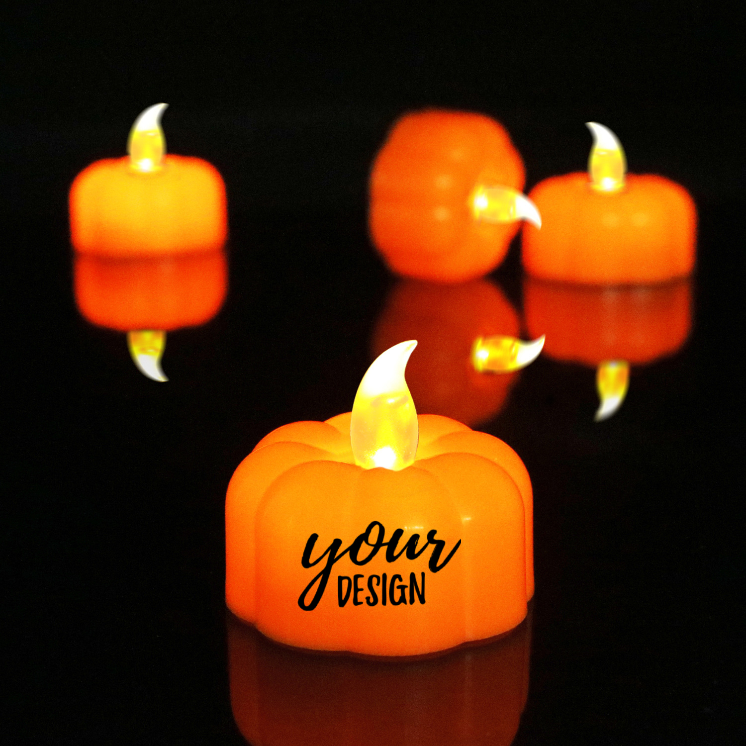 Flameless Halloween Pumpkin Tea Lights