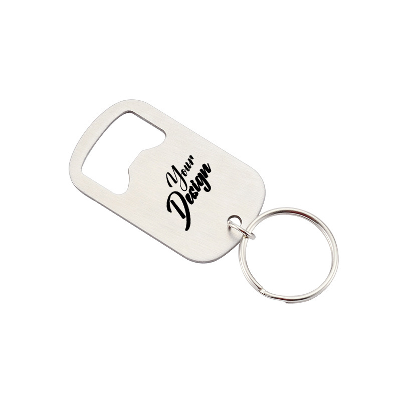 Stainless Steel Flat Bottle Opener Keychain