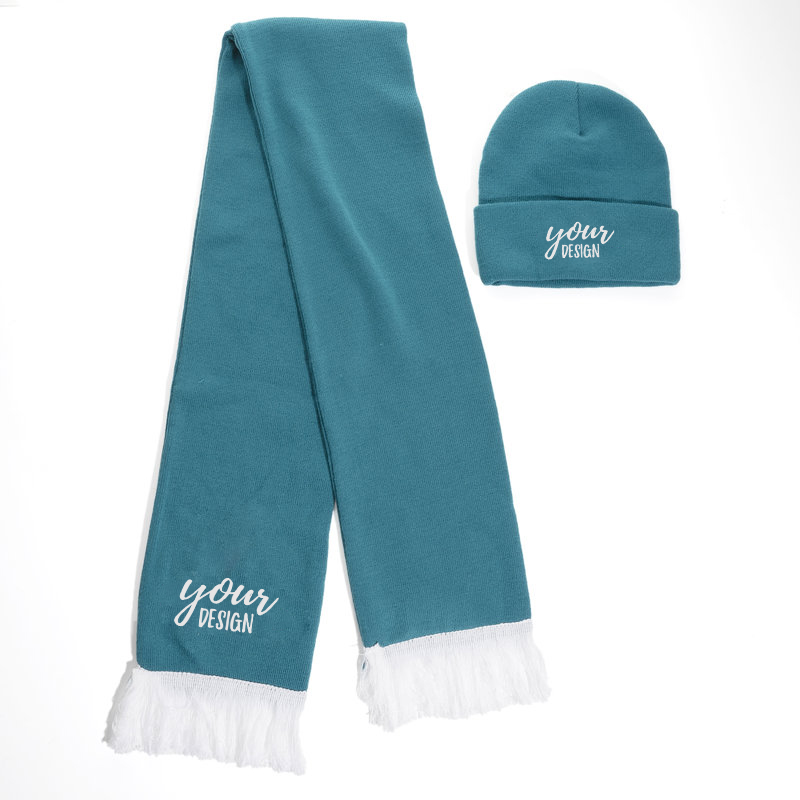 Winter Knit Hat and Scarf Set