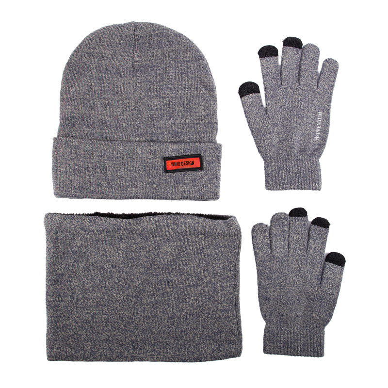 3Pcs Winter Beanie Scarf Gloves