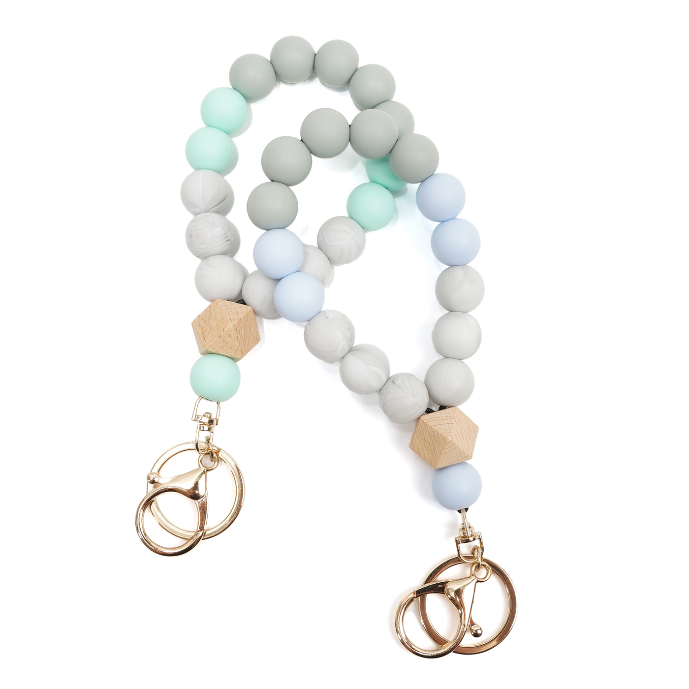 Silicone Beaded Bracelet Keychain
