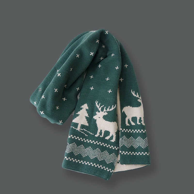 Double-Sided Jacquard Christmas Scarf