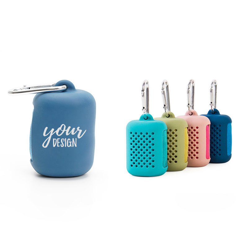 Portable Sports Towel With Silicone Case